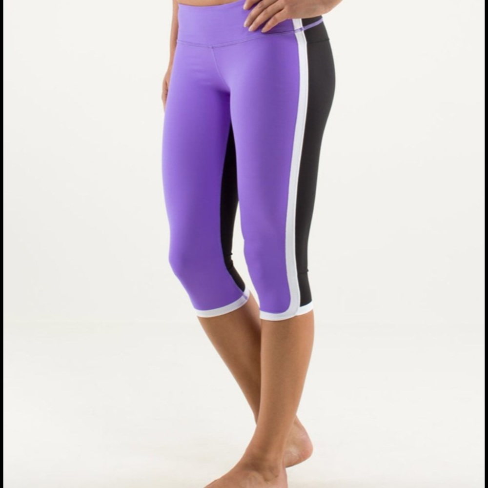 Lululemon Ignite Crop Power Purple/ Black/ White